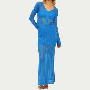 Beach Riot Ivana Pencil Skirt and Hani Open Stitch Knit Cover Up Set
